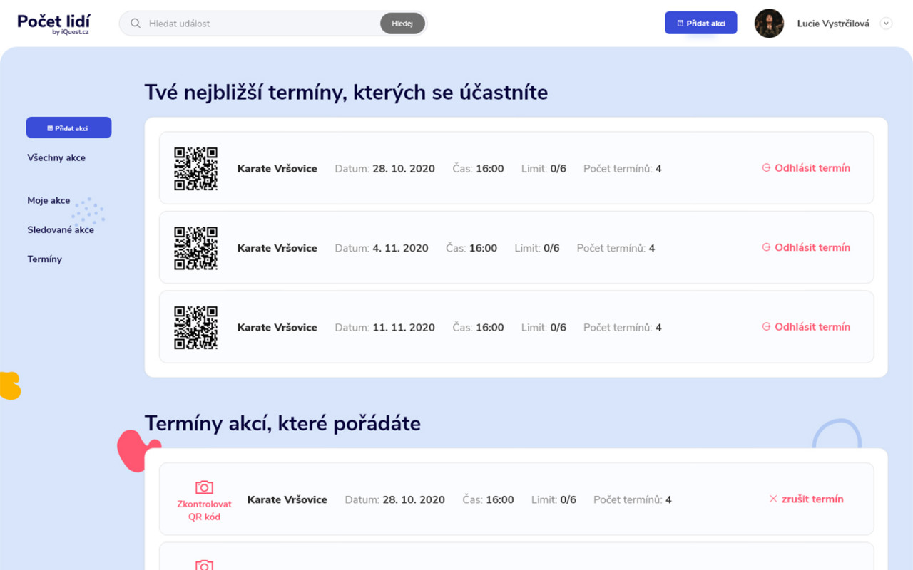 Početlidí.cz - pomozte hlídat limity a kapacitu akcí