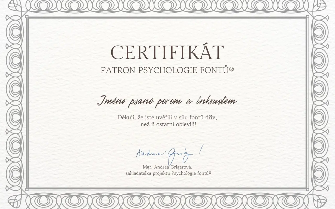 Podpořili jste vydání knihy Psychologie fontů