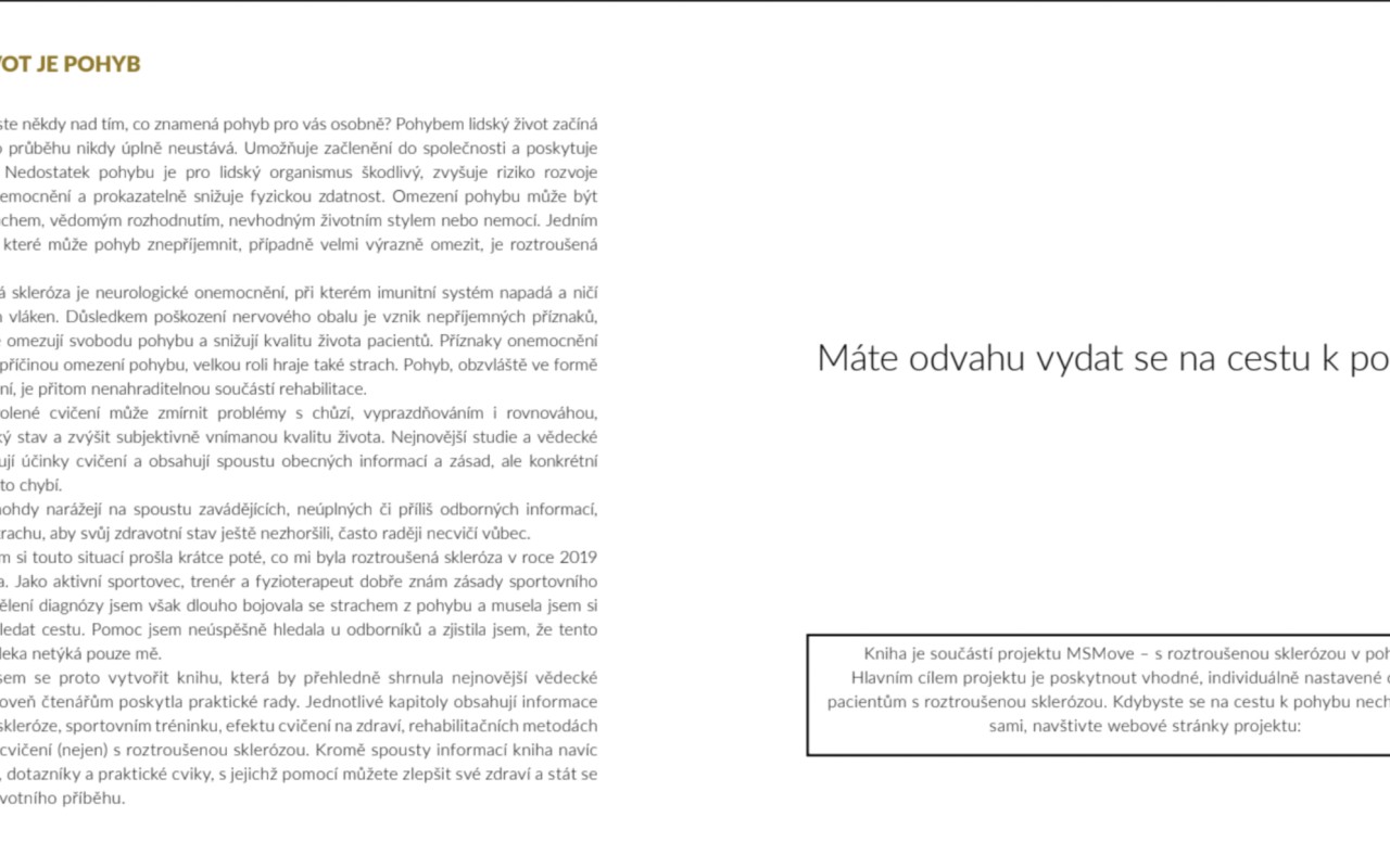 Vydejte se mnou knihu a podpořte projekt pro pacienty s roztroušenou sklerózou