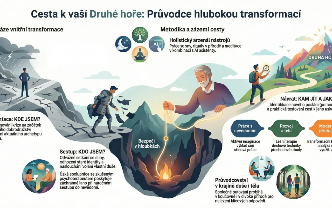 Druhá hora: Pomozte mužům bezpečně projít krizí středního věku