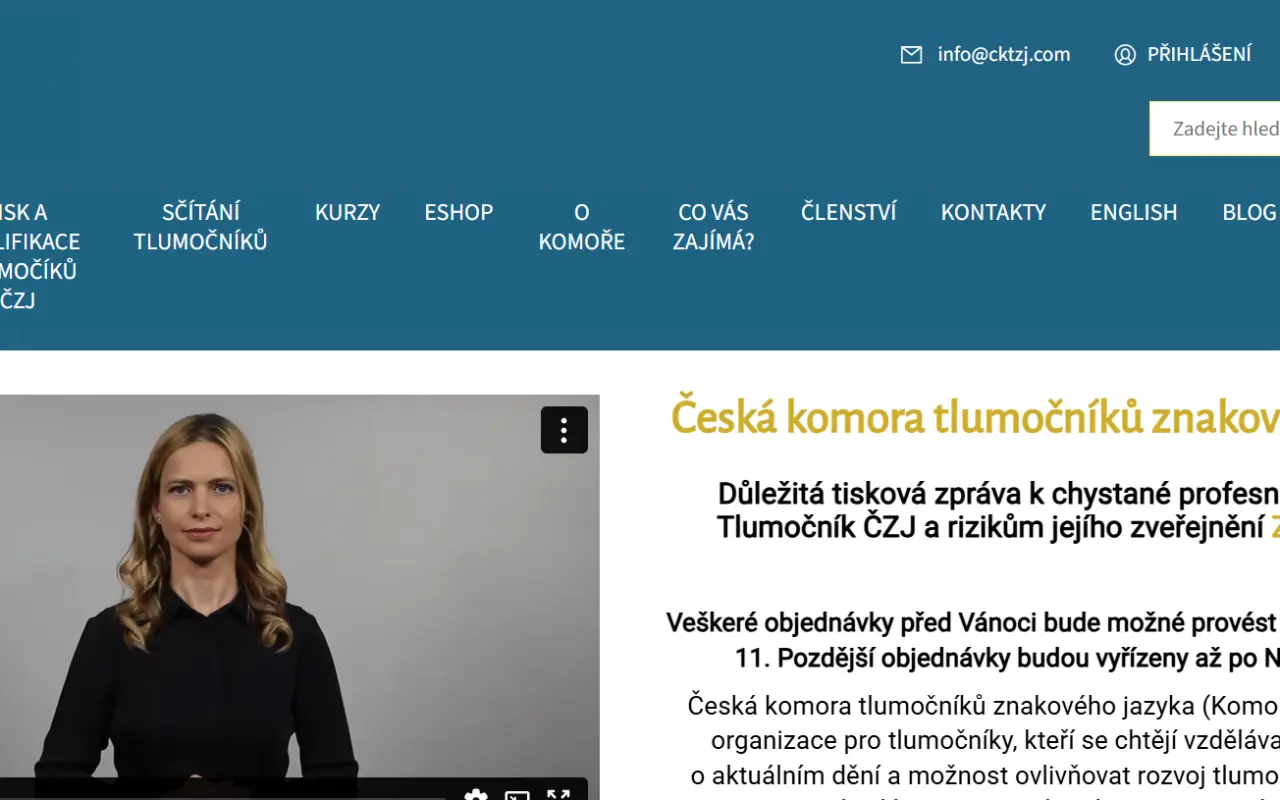 Podpořili jste nový web pro Komoru tlumočníků