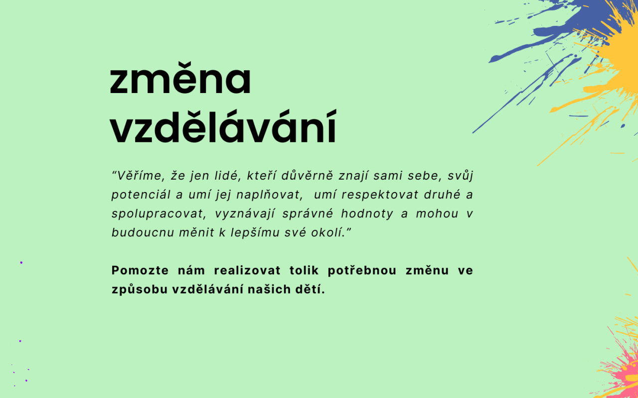Založme společně novou školu Bez Lavice!