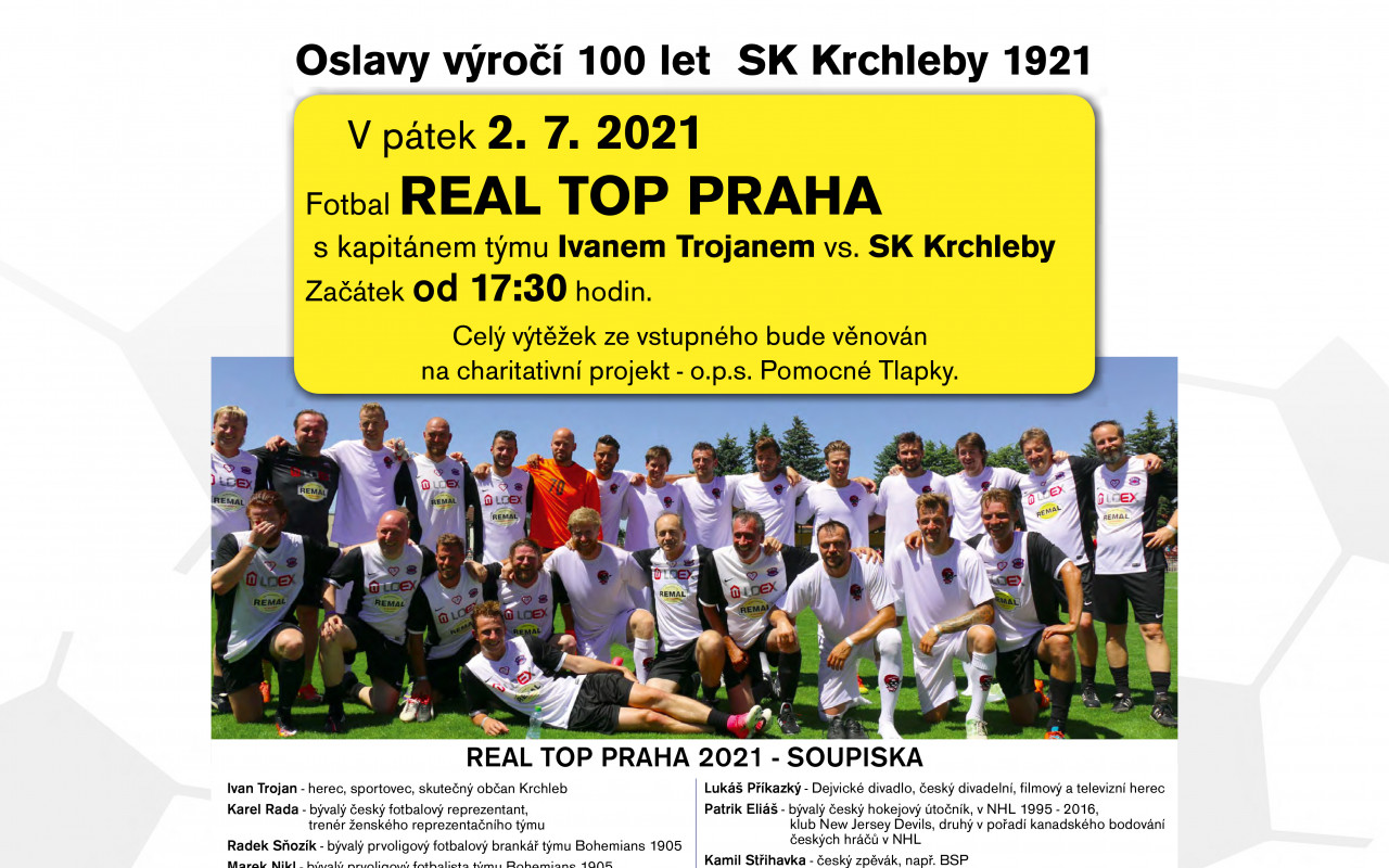 REAL TOP PRAHA vs. SK Krchleby pro Pomocné tlapky o.p.s.