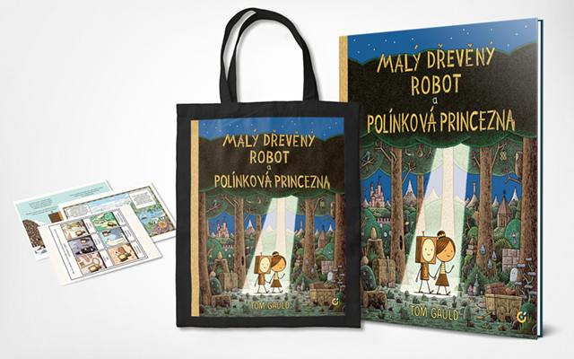 Komiks pro děti i dospělé: Malý dřevěný robot a polínková princezna.