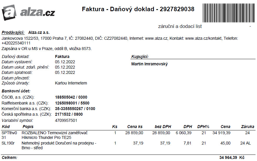 Složili jste se na termovize na Ukrajinu