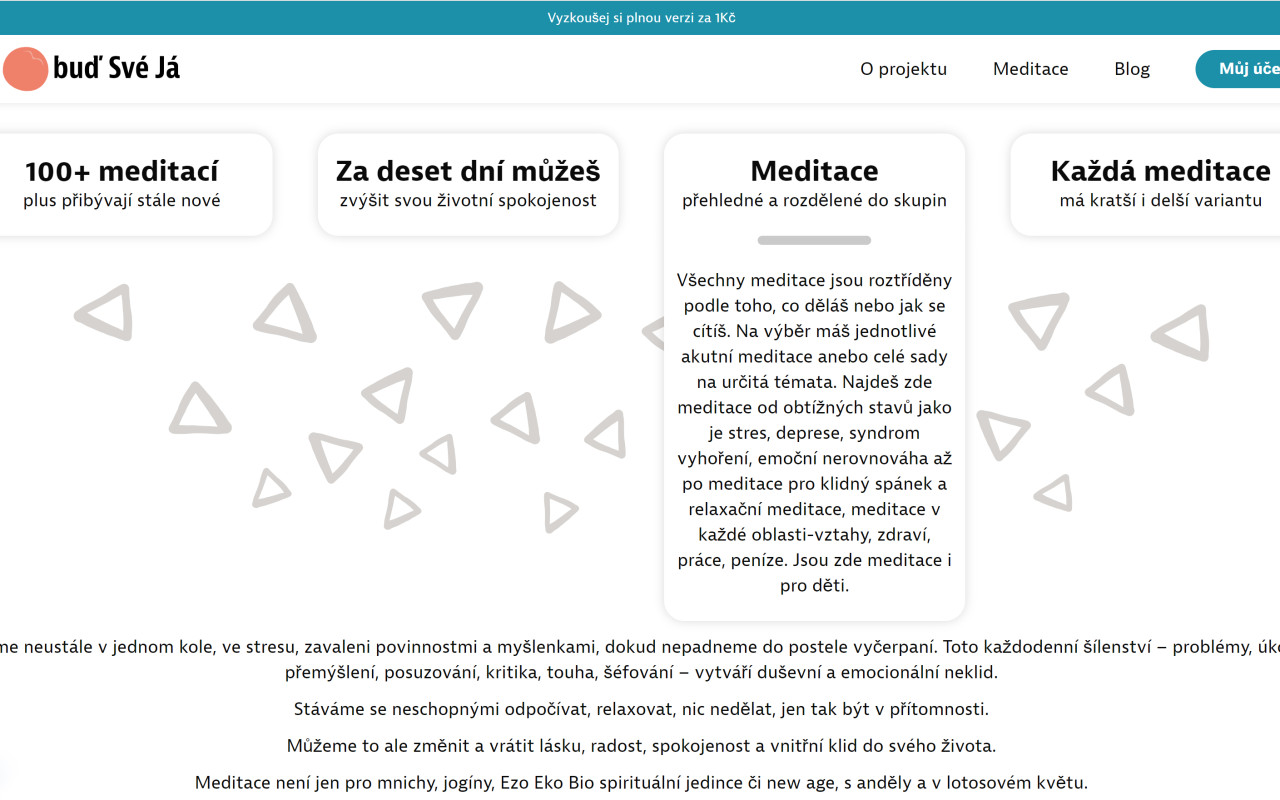Podpoř vývoj Meditační aplikace Probuď své já
