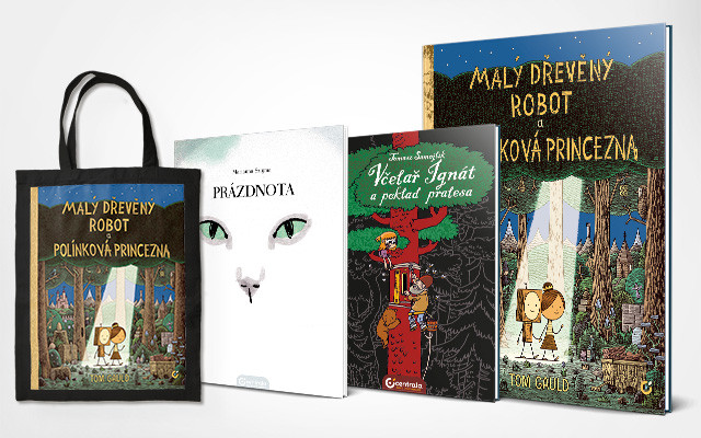 Komiks pro děti i dospělé: Malý dřevěný robot a polínková princezna.
