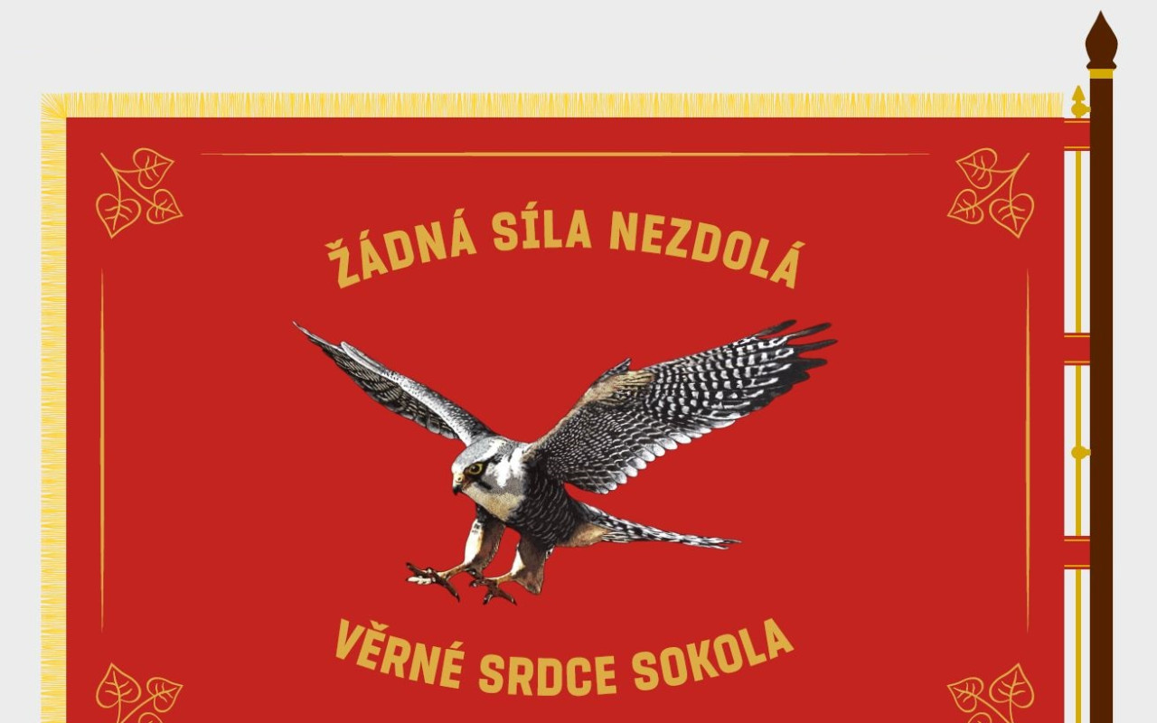 Spolkový prapor pro T.J. Sokol Dlouhomilov