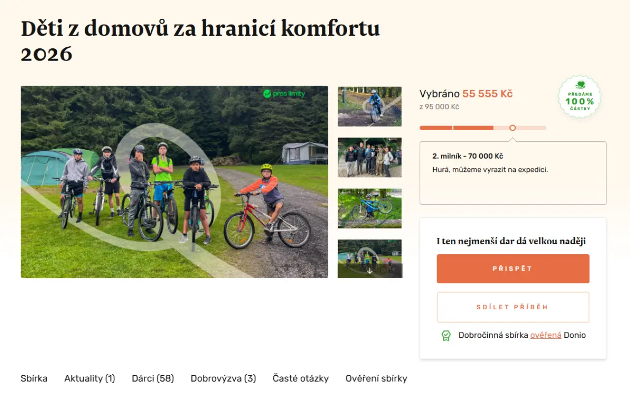 Pomohli jste dětem z domovů překročit hranice komfortu i v roce 2026