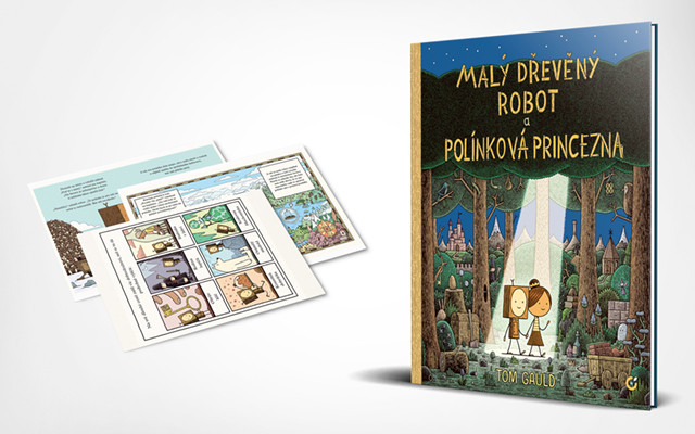 Komiks pro děti i dospělé: Malý dřevěný robot a polínková princezna.
