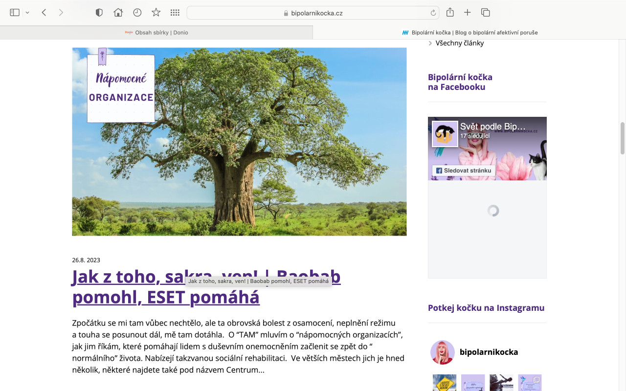 Podpořme blog Bipolární kočka - pomoc nemocným s maniodepresí