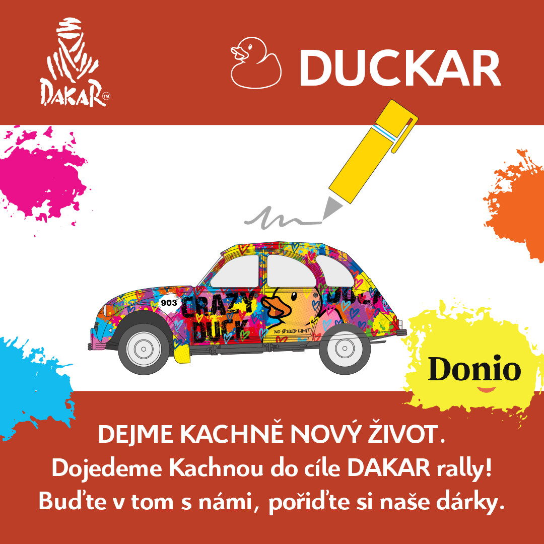 DUCKAR Kachna jede do cíle DAKAR rally. Pomozte nám dostat legendární kachnu (Citroën 2CV) na DAKAR Classic 2024! Holická-Engová.