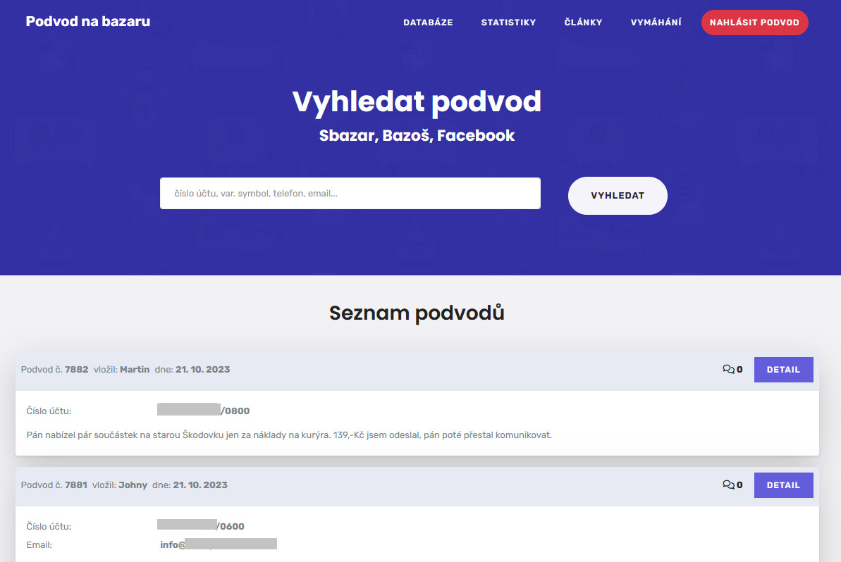 Pomoc lidem podvedeným při nákupech na bazarech