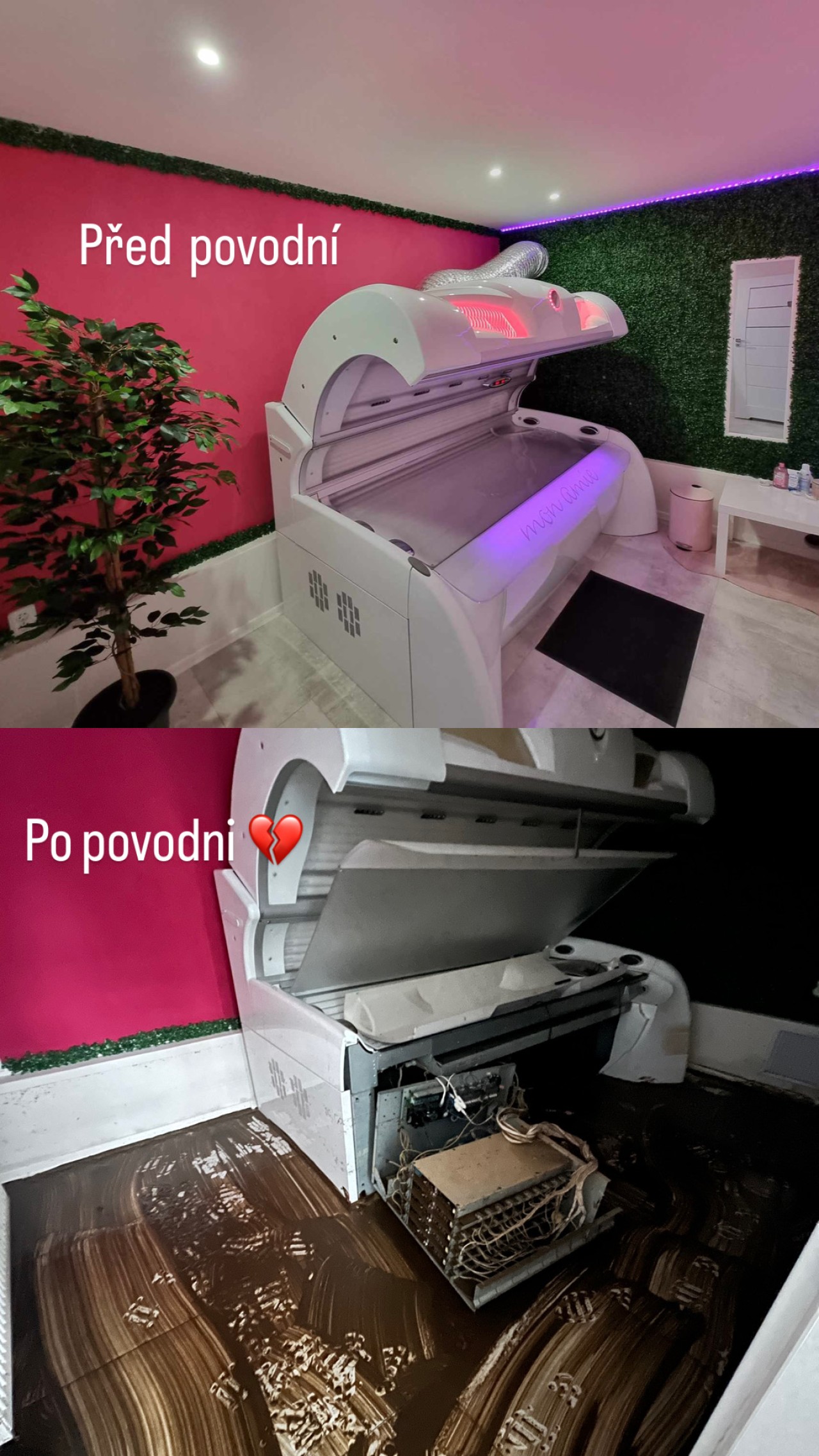 Povodně Jeseník - obnova zatopeného studia