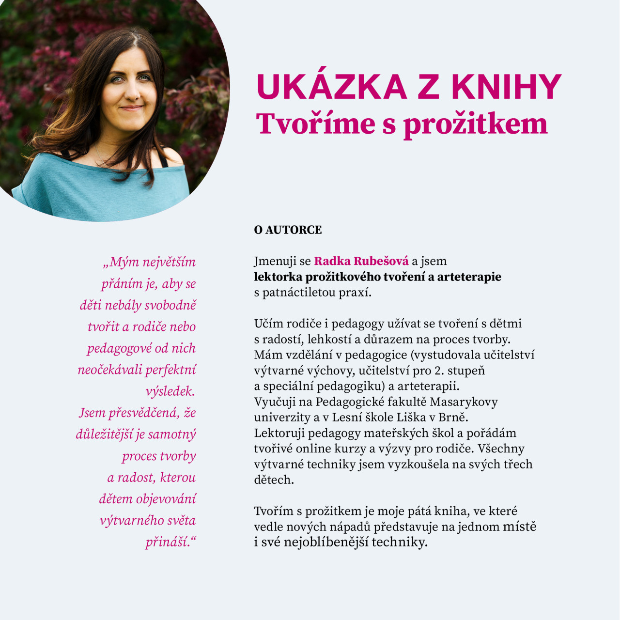 Vydání knihy TVOŘÍME S PROŽITKEM: Jak rozvíjet dětskou kreativitu