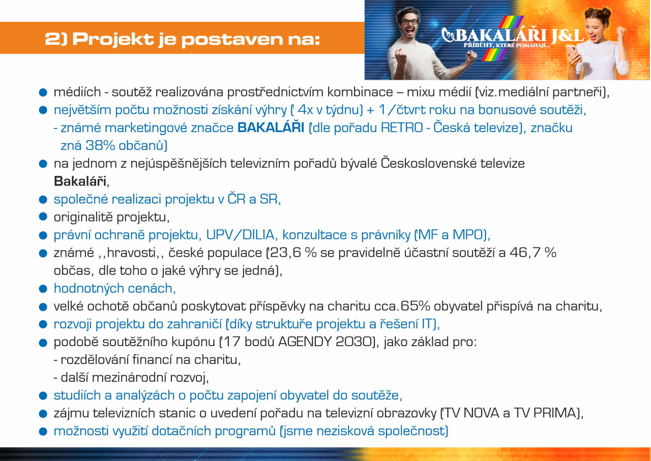 Podpořte projekt BAKALÁŘI J&L - Příběhy, které pomáhají