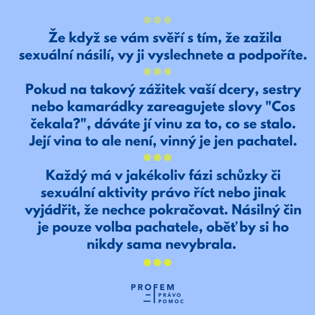 #VĚŘÍMEOBĚTEM: specializovaná infolinka pro oběti sexuálního násilí