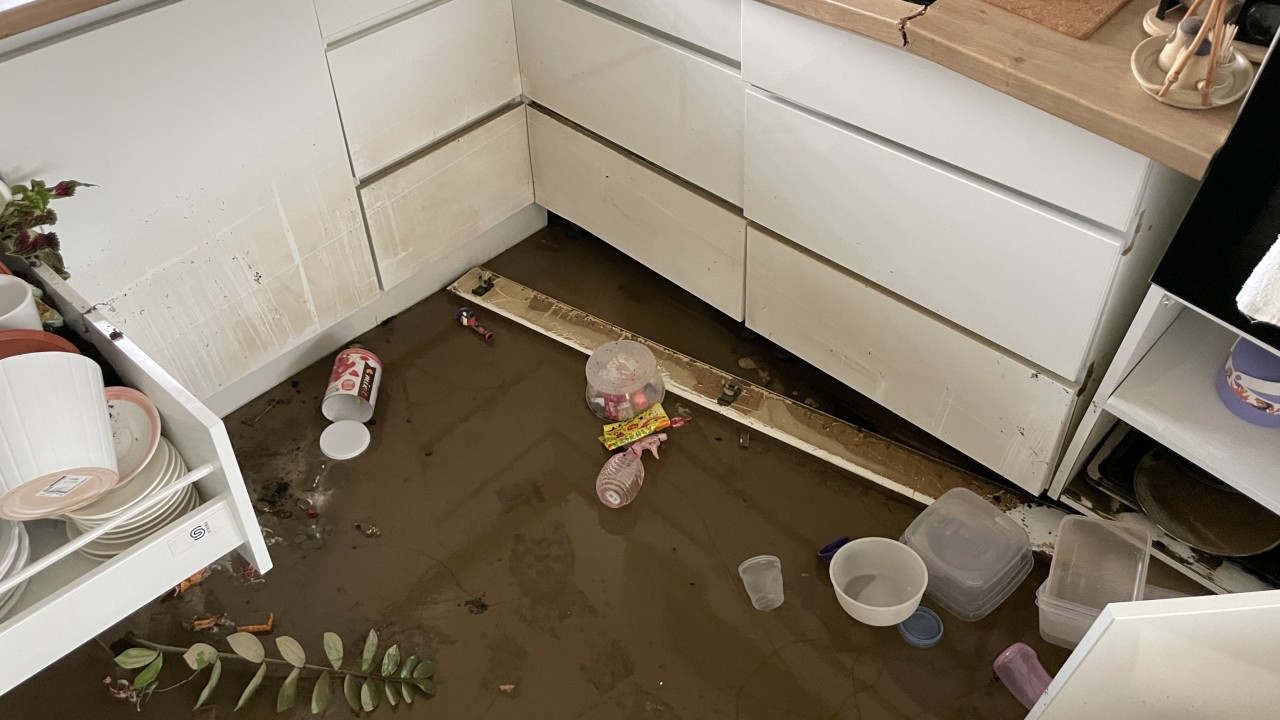 Povodní zničený rodinný dům v Krnově