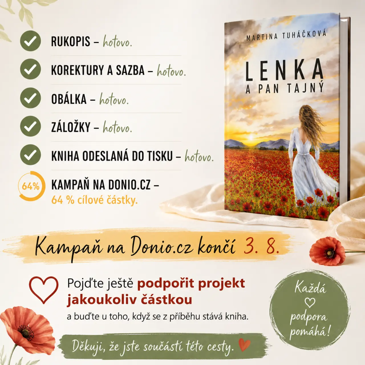 Pomohli jste vydat román Lenka a pan Tajný