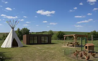 Vnitřní zázemí pro Lesní klub Bořetice sloužící jako lesní školka