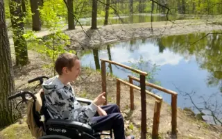 Lehký vozík pro syna Ondřeje, abychom  mohli zůstat v pohybu.