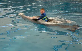 Delfinoterapie pro Maxímka a jeho tatínka s myoklonickou dystonií