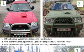 Offroad Pickup pro dovoz dělostřelecké munice, oblast Časiv Jar