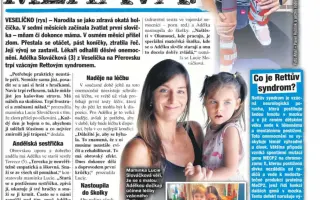 Adélka - malá bojovnice s Rettovým syndromem