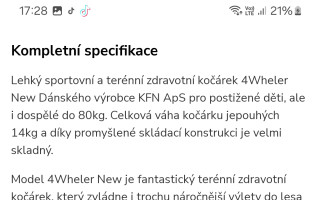 Zdravotní kočár pro Honzu s DMO