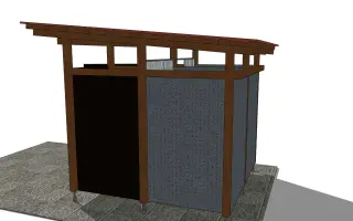 Tábořiště Strojatín:  nové venkovní umývárny a krbová kamna