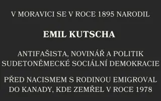 Podpořte realizaci pamětní desky moravického rodáka Emila Kutschi
