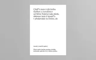 Kaliban a trans girl. Podpořte vydání knih Silvie Federici a hannah baer