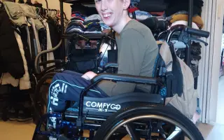 Lehký vozík pro syna Ondřeje, abychom  mohli zůstat v pohybu.