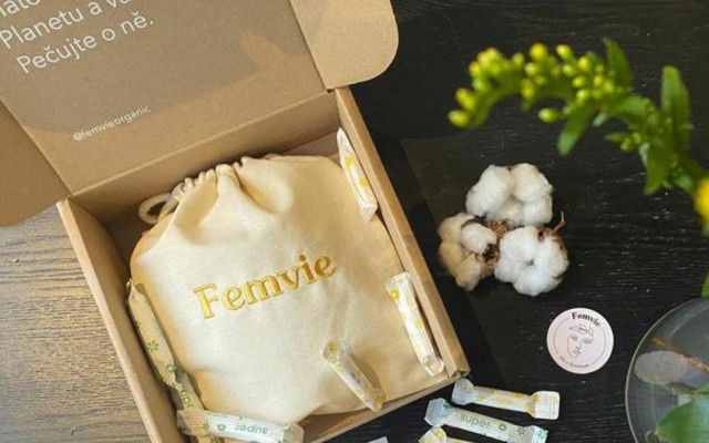 Balíček 100% BIO bavlněných Femvie tamponů (72 ks) + dárkový pytlík na uskladnění