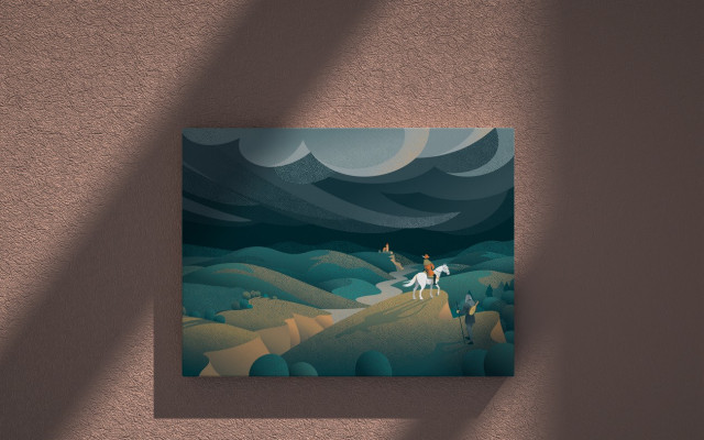Autorská kresba na motivy z knihy vytištěná na fotopapír 30 x 20 cm.