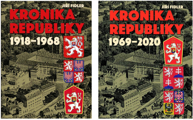 Dva díly výpravné knihy Kronika republiky 1918-1968 a 1969-2020 od Jiřího Fidlera