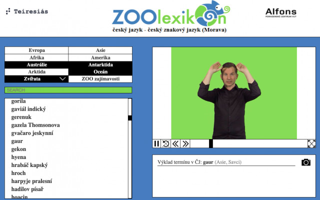 Obnovení zoologického online slovníku znakového jazyka