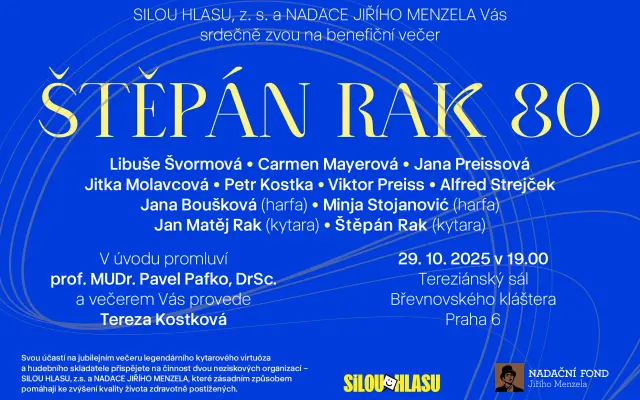 Podpořte benefiční večer ŠTĚPÁN RAK 80