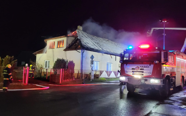 Požár rodinného domu v Bohdanči