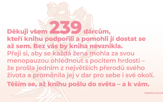 Podpořte knihu Křehkost a síla menopauzy
