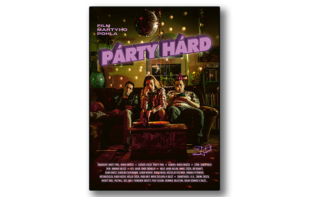 Plakát PÁRTY HÁRD odepsaný tvůrci