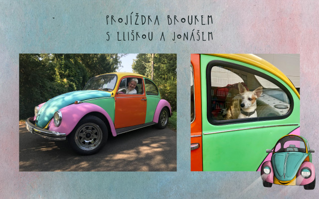 Projížďka s Eliškou a psem Jonášem
