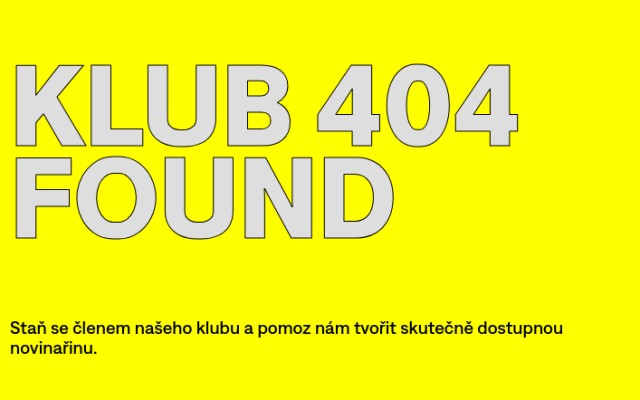 Půlroční členství v Klubu 404 za super akční cenu 450 korun