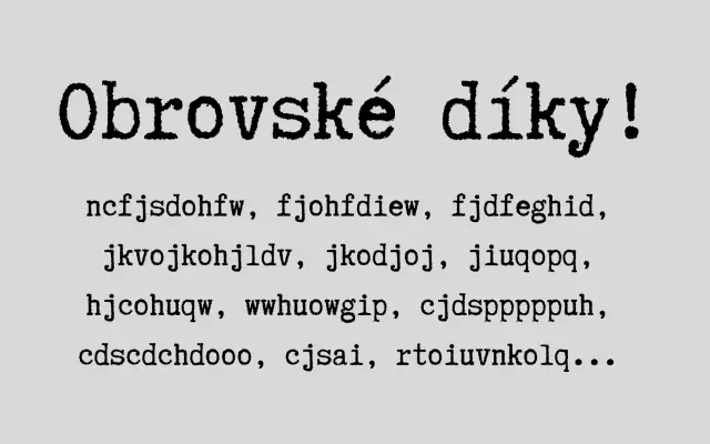 Poděkování v bookletu
