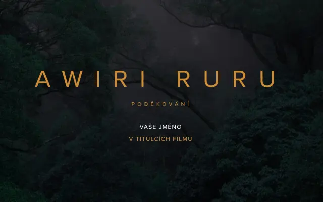 Uvedení plného jména přispěvatele v titulcích filmu Awiri ruru v sekci poděkování