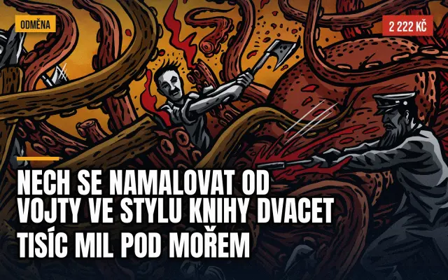 Nech se namalovat od Vojty ve stylu knihy Dvacet tisíc mil pod mořem