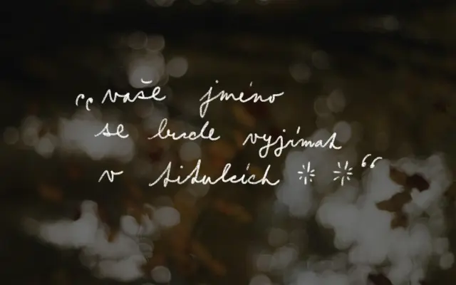 vaše jméno se bude v titulcích vyjímat