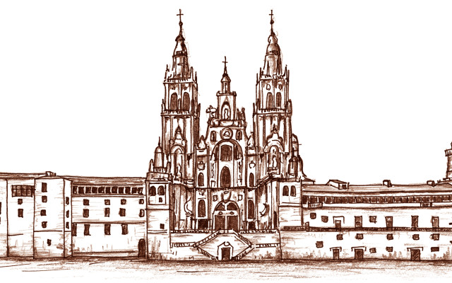 Patron knižních ilustrací - katedrála sv. Jakuba v Santiagu de Compostela