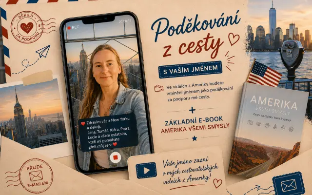 🎬 Poděkování z cesty+e-book Amerika všemi smysly
