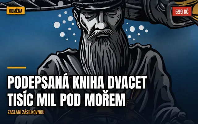 Podepsaná kniha Dvacet tisíc mil pod mořem